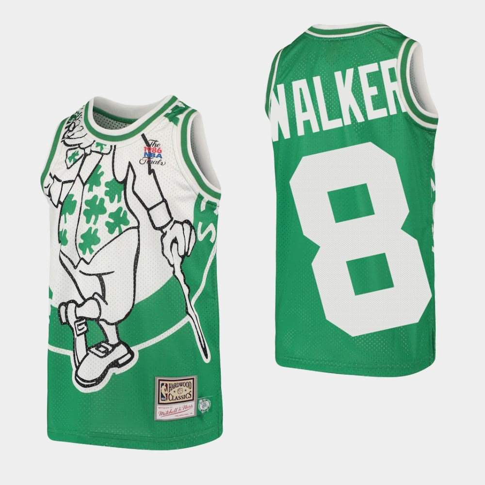 Youth Boston Celtics #8 Kemba Walker Green Hardwood Classics Big Face Jersey MZT00E0S