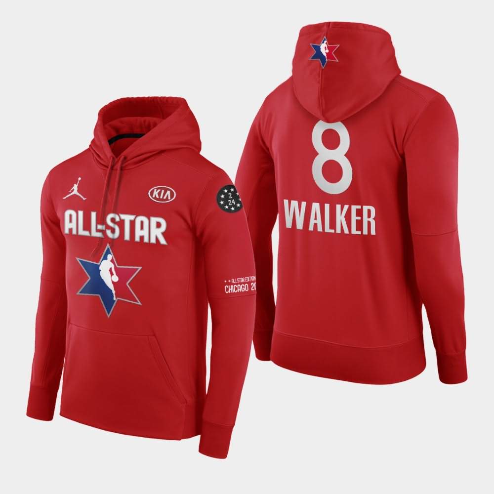 Men's Boston Celtics #8 Kemba Walker Red Eastern Conference Club Fleece Pullover 2020 NBA All-Star Game Hoodie RMH35E7Z