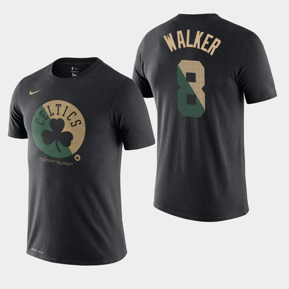 Men's Boston Celtics #8 Kemba Walker Black Essential Dry Team Logo T-Shirt FET80E7K