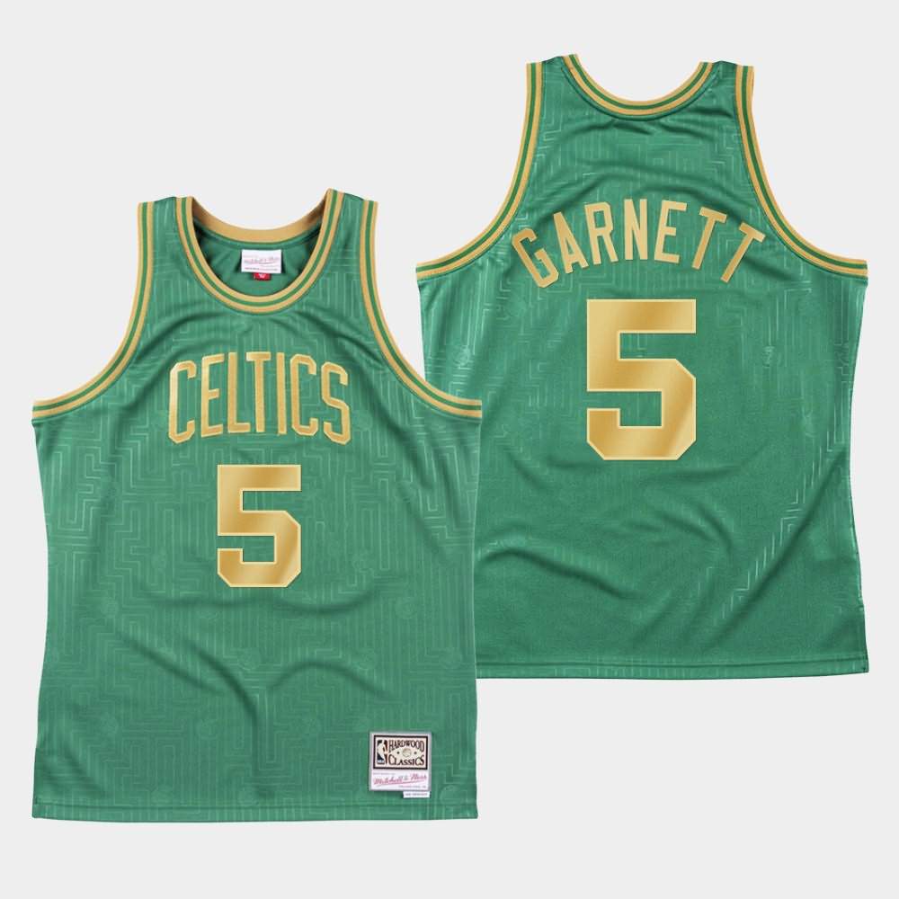 Men's Boston Celtics #5 Kevin Garnett Green Mitchell & Ness Hardwood Classics 2020 CNY Jersey PAB31E4G
