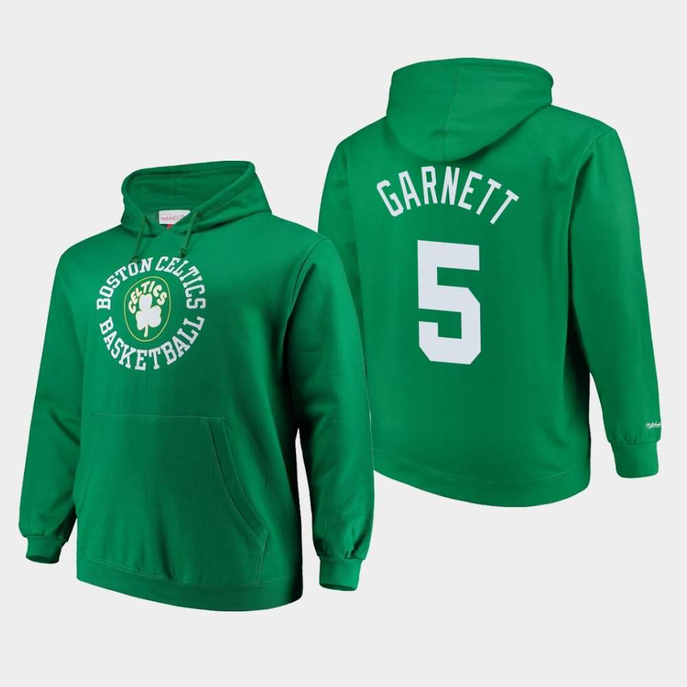 Men's Boston Celtics #5 Kevin Garnett Kelly Green Mitchell & Ness Pullover Throwback Logo Hoodie KOT63E3S