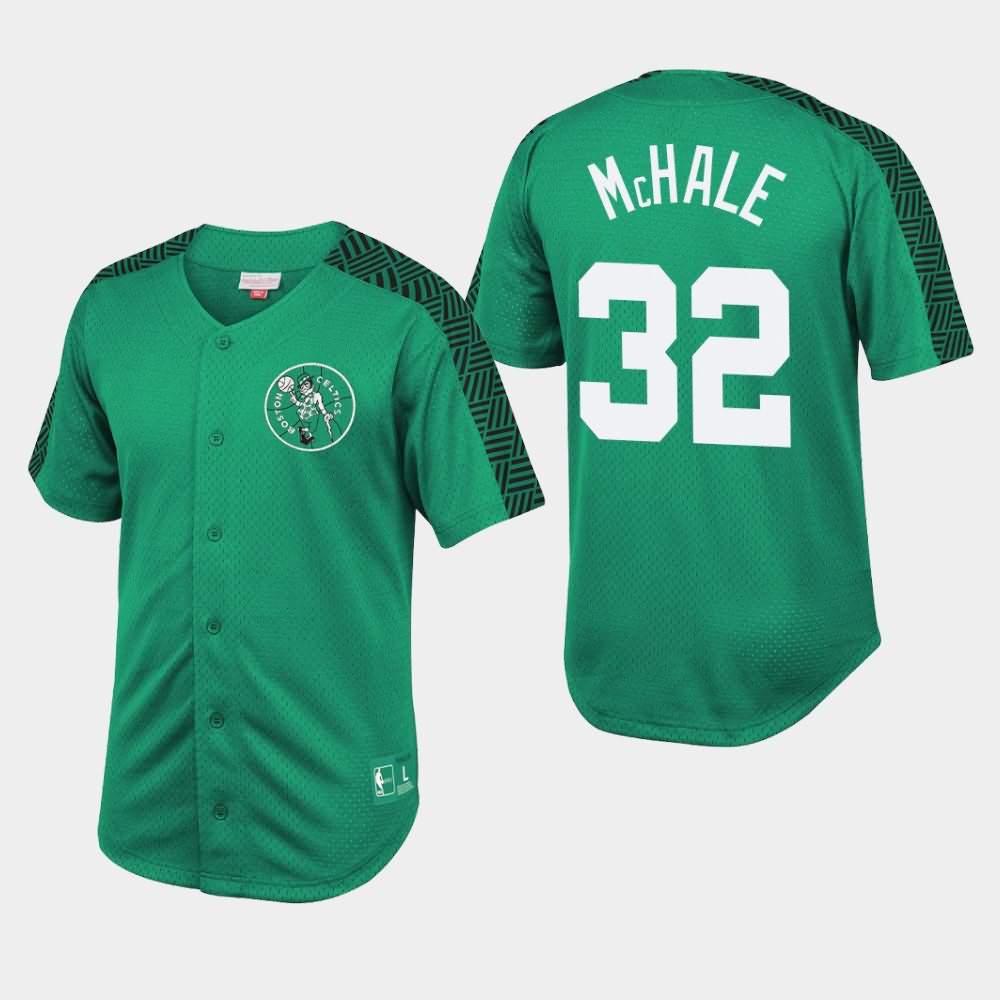 Men's Boston Celtics #32 Kevin McHale Kelly Green Mesh Button Front Winning T-Shirt VYX81E5K