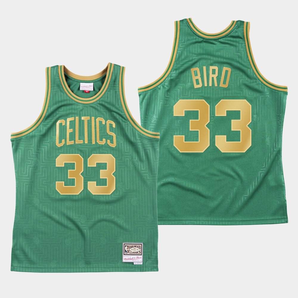 Men's Boston Celtics #33 Larry Bird Green Mitchell & Ness Hardwood Classics 2020 CNY Jersey IZI58E6S