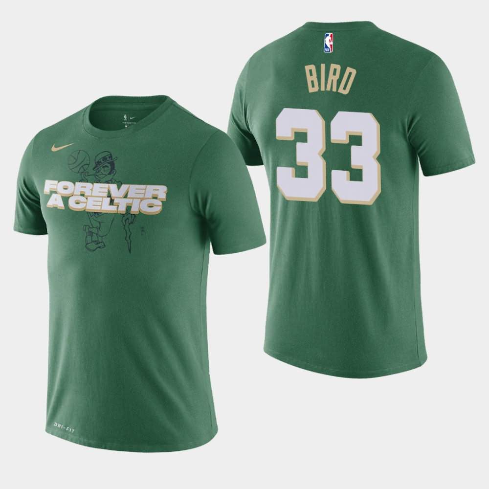 Men's Boston Celtics #33 Larry Bird Green Forever A Celtic Dri-FIT T-Shirt FEV54E5X