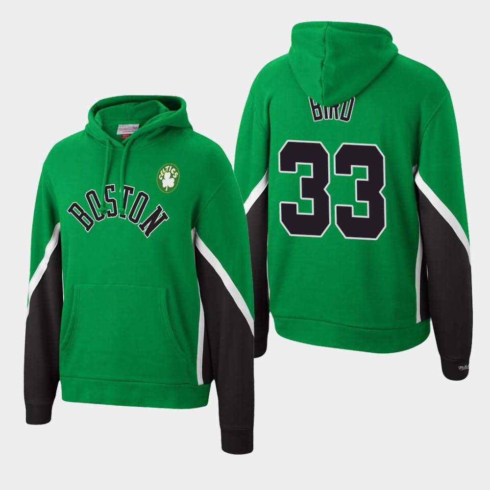 Men's Boston Celtics #33 Larry Bird Kelly Green Mitchell & Ness Fleece Pullover Final Seconds Hoodie MDG47E3V