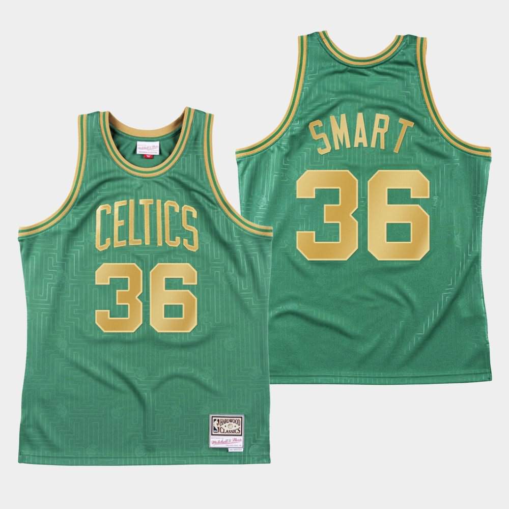 Men's Boston Celtics #36 Marcus Smart Green Mitchell & Ness Hardwood Classics 2020 CNY Jersey LOH65E5V