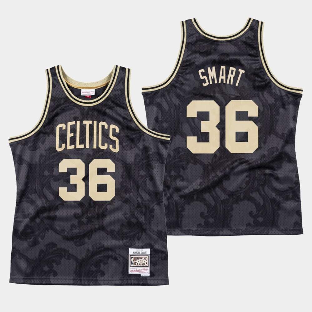 Men's Boston Celtics #36 Marcus Smart Black Mitchell & Ness Classic Toile Jersey JVK62E1N