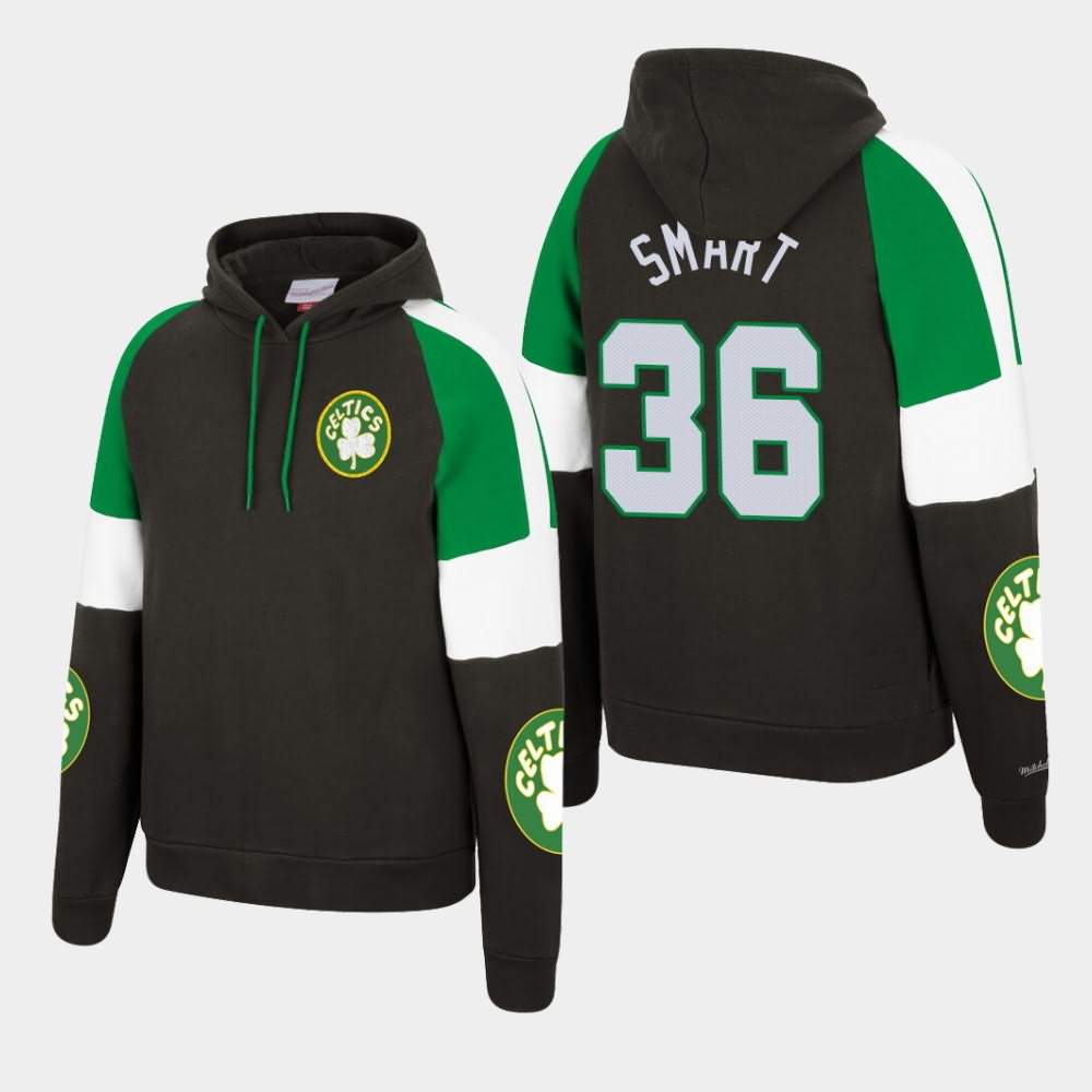 Men's Boston Celtics #36 Marcus Smart Black Mitchell & Ness Pullover Instant Replay Hoodie ANX60E6L