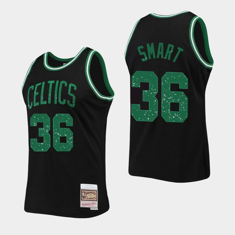 Men's Boston Celtics #36 Marcus Smart Black Mitchell & Ness Rings Collection Jersey USM84E4O