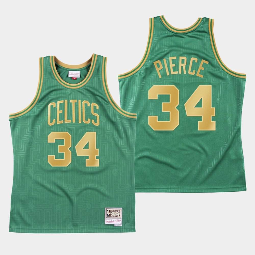 Men's Boston Celtics #34 Paul Pierce Green Mitchell & Ness Hardwood Classics 2020 CNY Jersey NCR77E0F