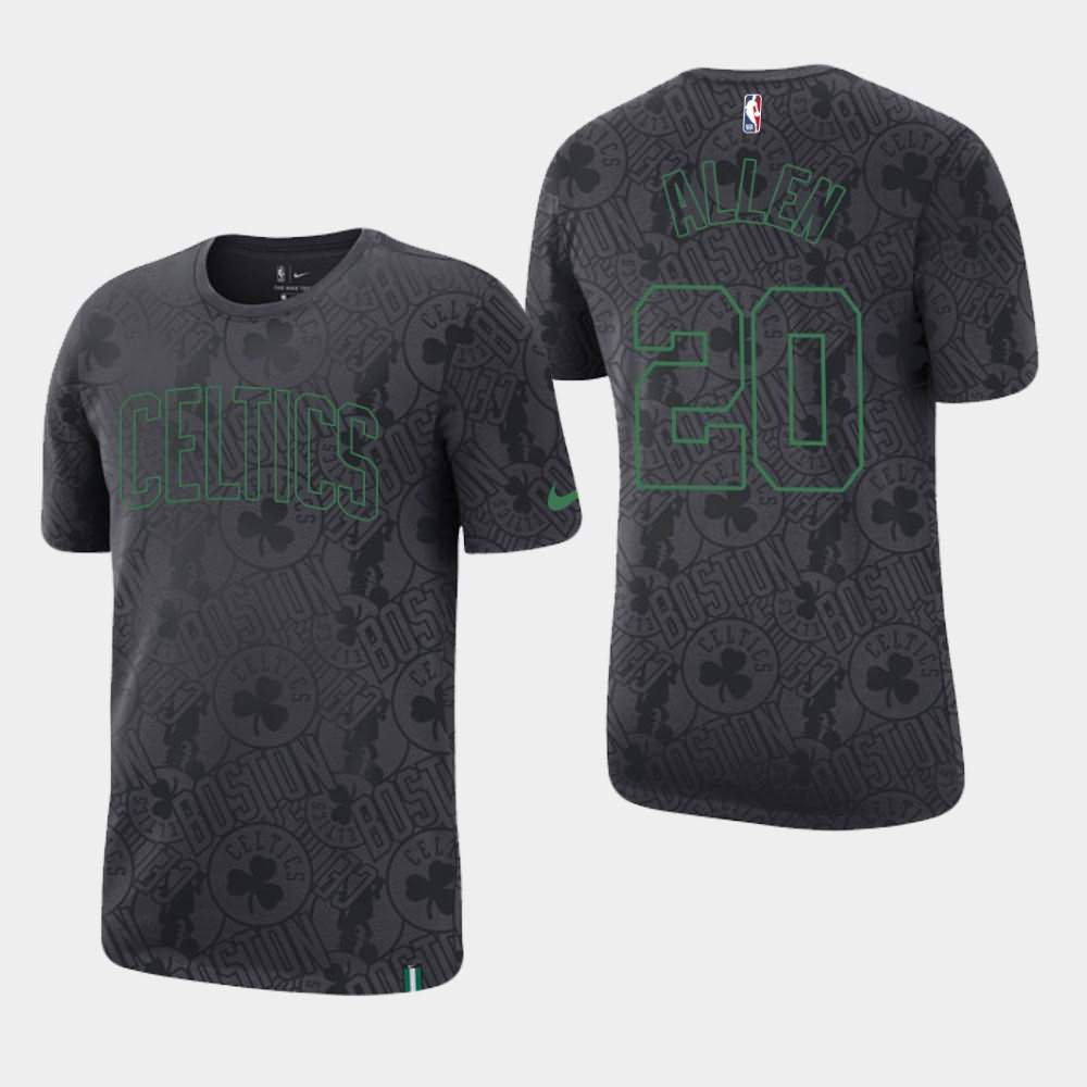 Men's Boston Celtics #20 Ray Allen Anthracite All Over Print Team Logo T-Shirt BVT71E0N