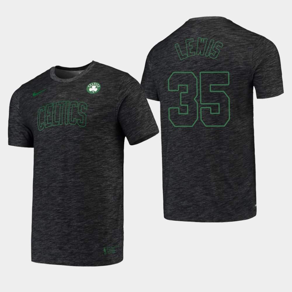 Men's Boston Celtics #35 Reggie Lewis Heathered Black Essential Facility Performance T-Shirt KYJ63E1D