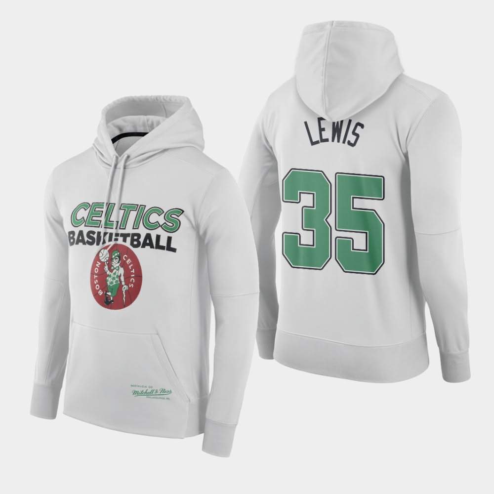 Men's Boston Celtics #35 Reggie Lewis White Throwback Logo Hoodie EHK08E4N