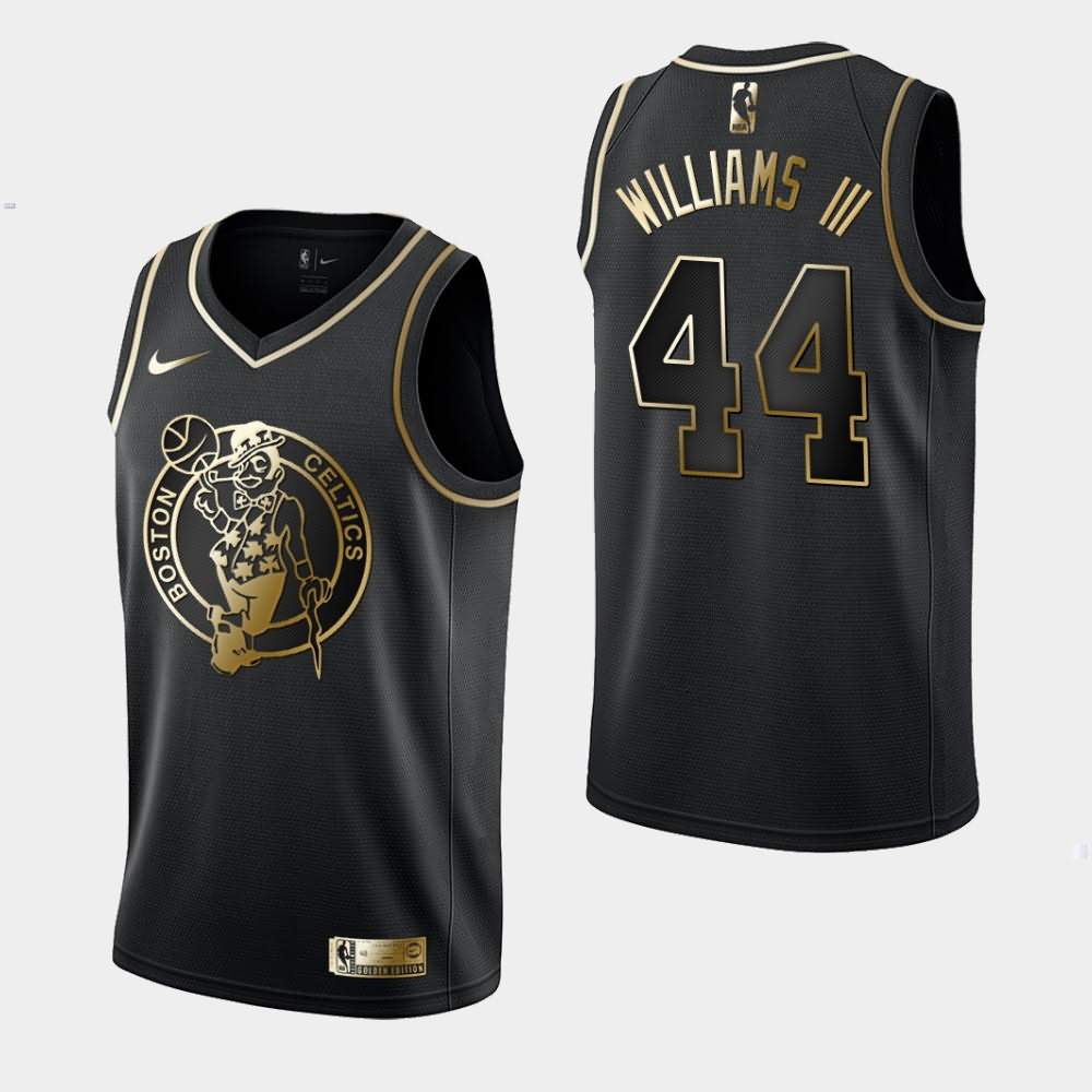 Men's Boston Celtics #44 Robert Williams III Black Golden Edition Jersey ZRP76E0X