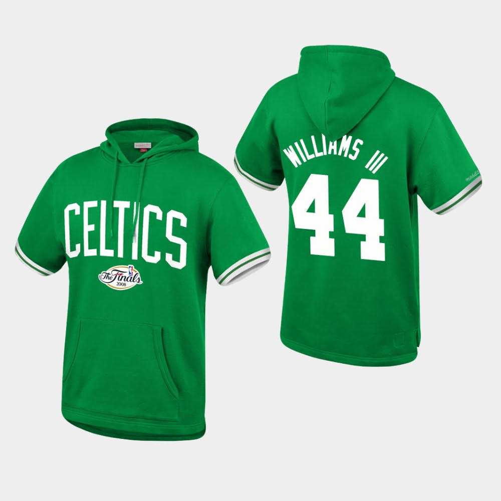 Men's Boston Celtics #44 Robert Williams III Kelly Green Throwback French Terry Pullover Hardwood Classics Hoodie HLU67E5V