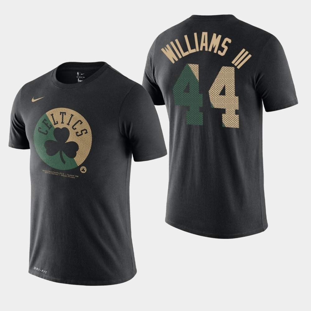 Men's Boston Celtics #44 Robert Williams III Black Essential Dry Team Logo T-Shirt HMH48E6Q