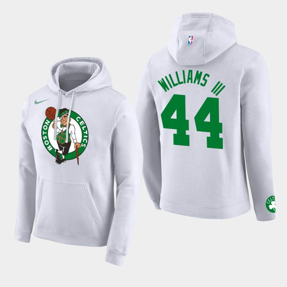 Men's Boston Celtics #44 Robert Williams III White Team Logo Pullover Club Hoodie KXF64E4O