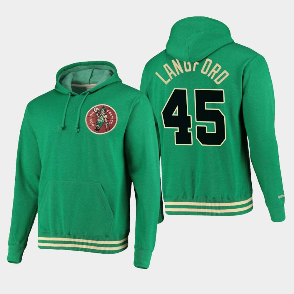 Men's Boston Celtics #45 Romeo Langford Green Mitchell & Ness Bat Around Hoodie TTJ64E1V