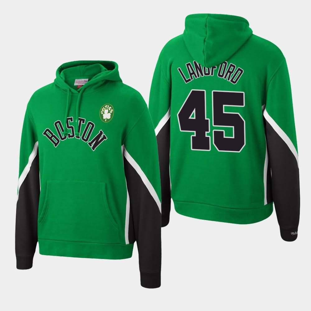 Men's Boston Celtics #45 Romeo Langford Kelly Green Mitchell & Ness Fleece Pullover Final Seconds Hoodie XBI08E1E