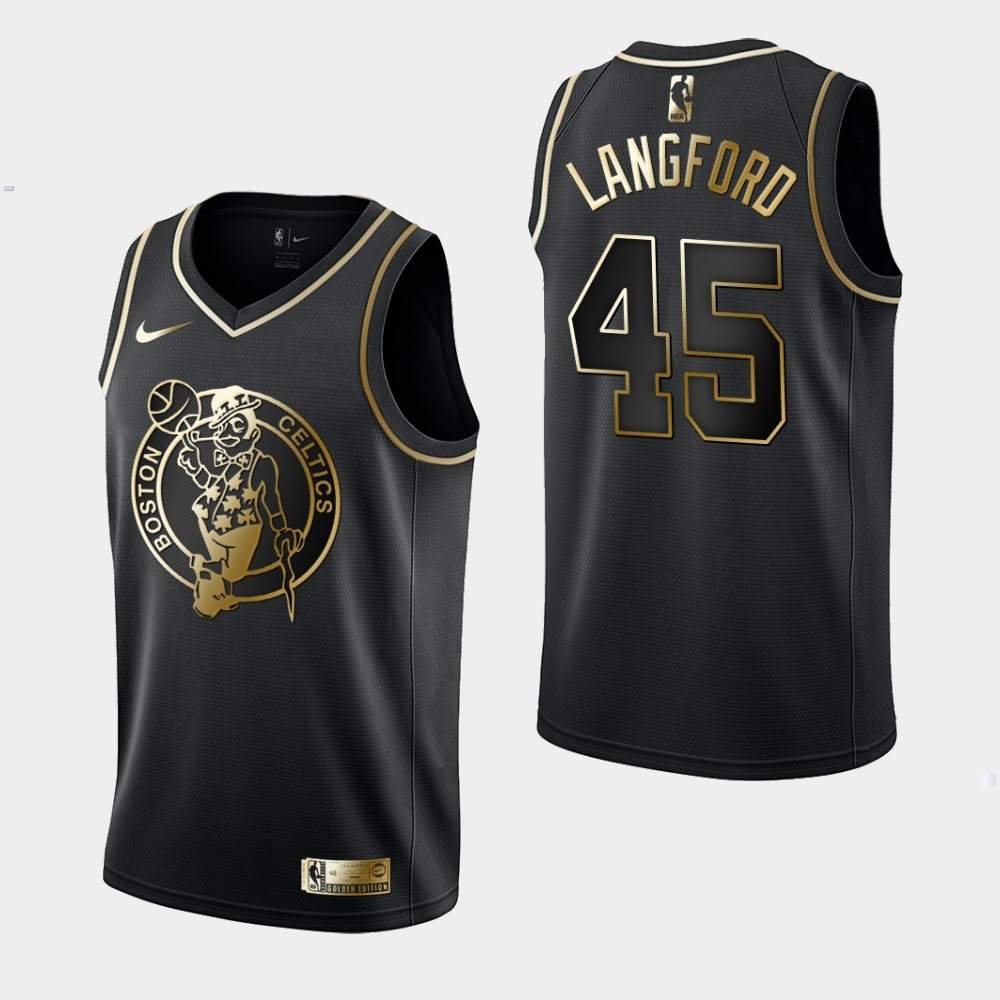 Men's Boston Celtics #45 Romeo Langford Black Golden Edition Jersey EVM28E8V