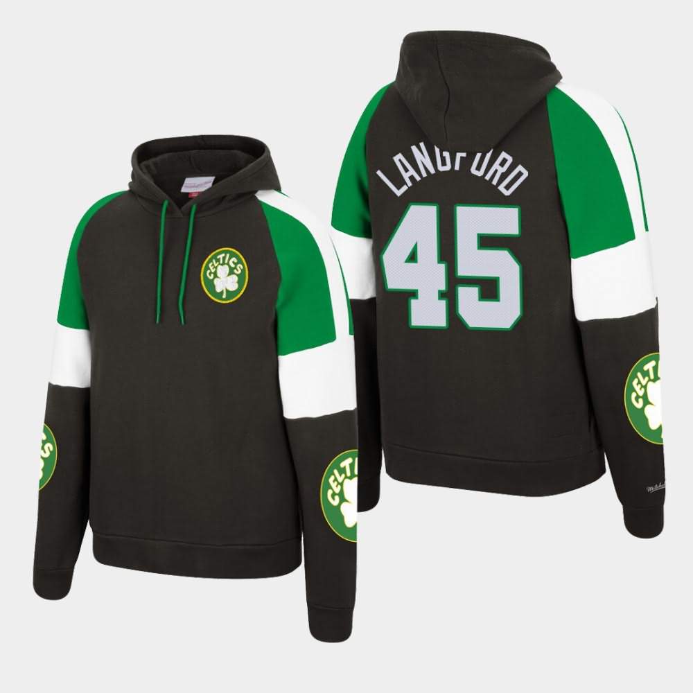 Men's Boston Celtics #45 Romeo Langford Black Mitchell & Ness Pullover Instant Replay Hoodie PJE02E6X
