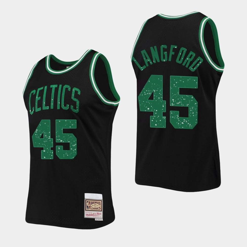 Men's Boston Celtics #45 Romeo Langford Black Mitchell & Ness Rings Collection Jersey IJD35E7U