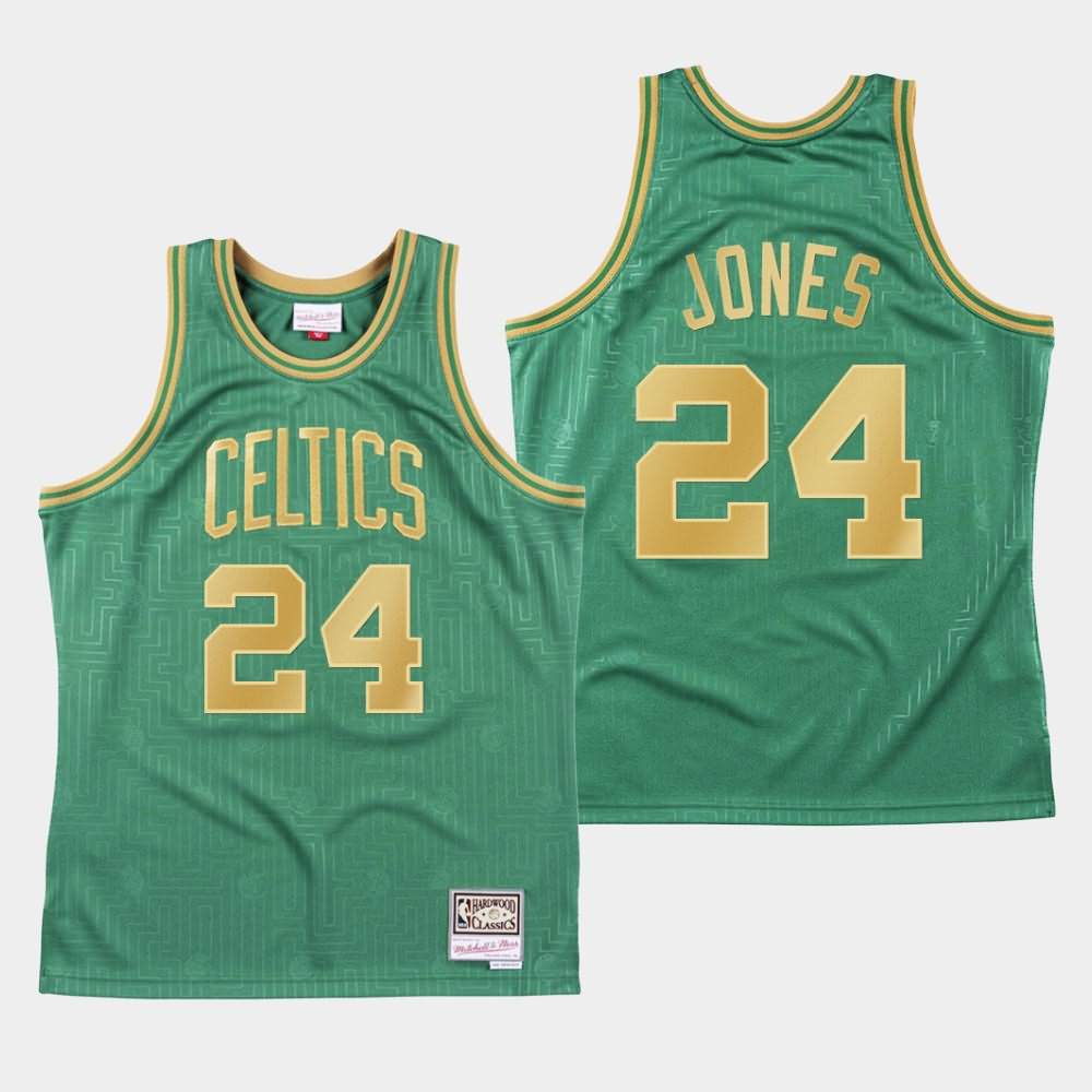 Men's Boston Celtics #24 Sam Jones Green Mitchell & Ness Hardwood Classics 2020 CNY Jersey YOY17E2E