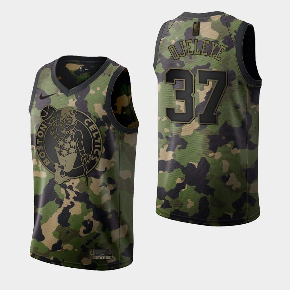 Men's Boston Celtics #37 Semi Ojeleye Green Camouflage 2019 Memorial Day Jersey WOH36E5E