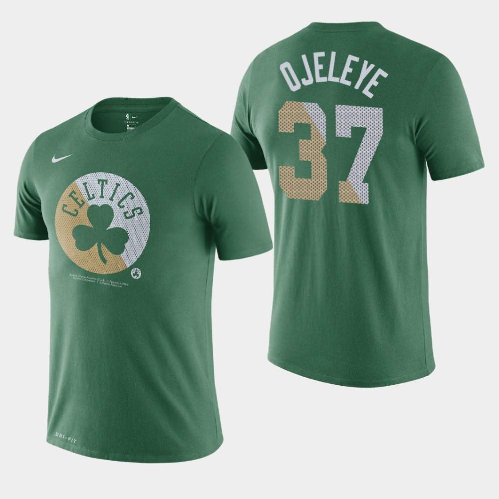Men's Boston Celtics #37 Semi Ojeleye Green Essential Dry Team Logo T-Shirt WXF65E7Z