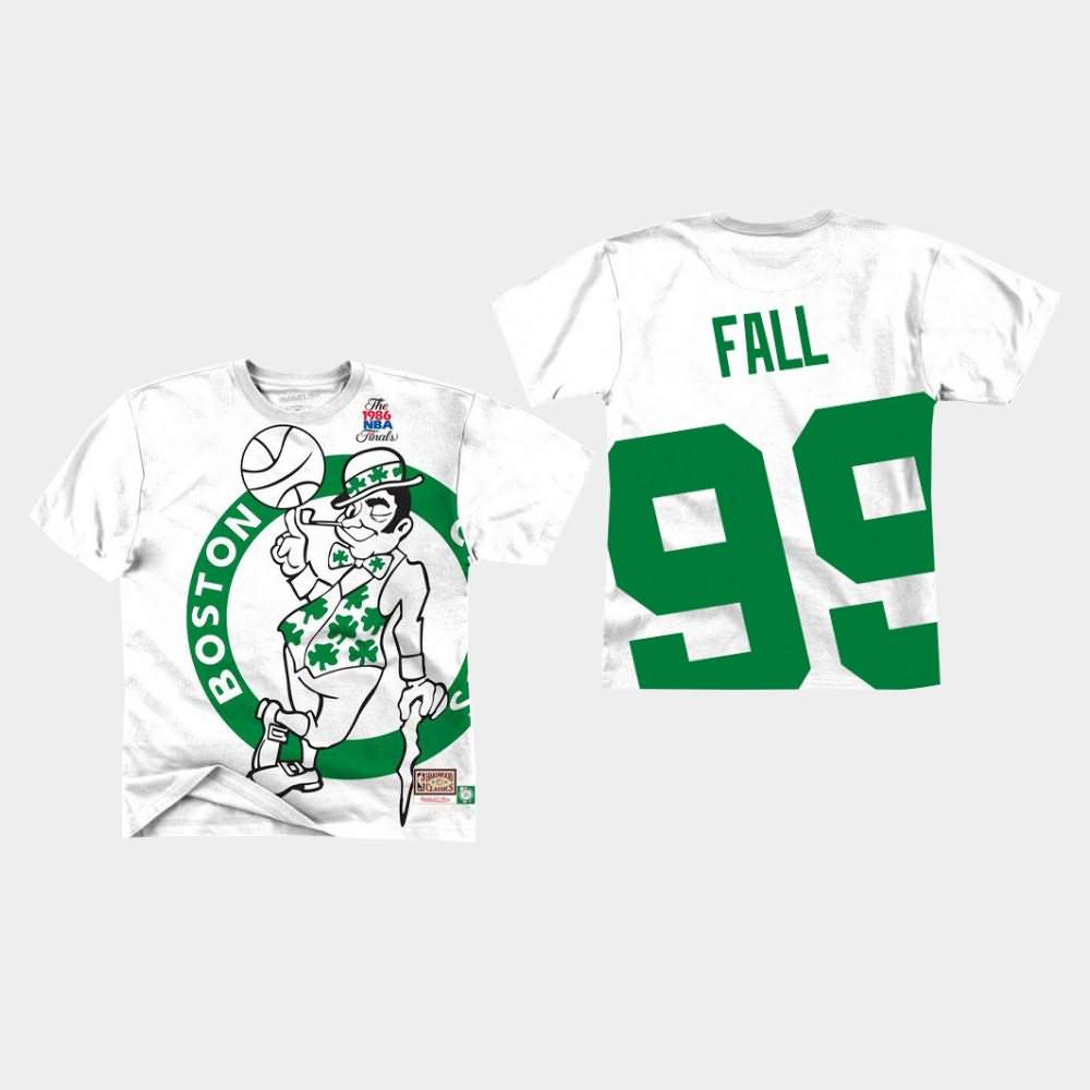 Men's Boston Celtics #99 Tacko Fall White Mitchell & Ness Big Face T-Shirt VEO40E1G