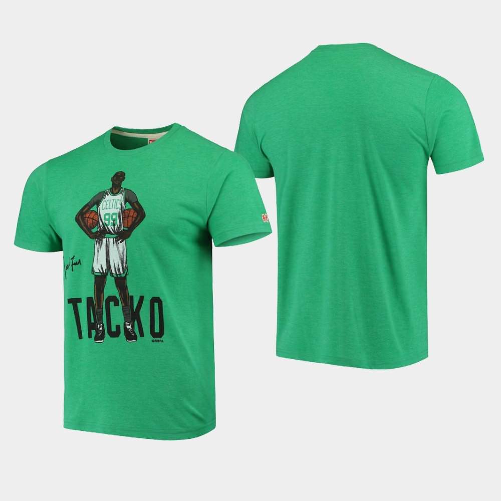 Men's Boston Celtics #99 Tacko Fall Heathered Green Tri-Blend Player Graphic T-Shirt GNA55E1O