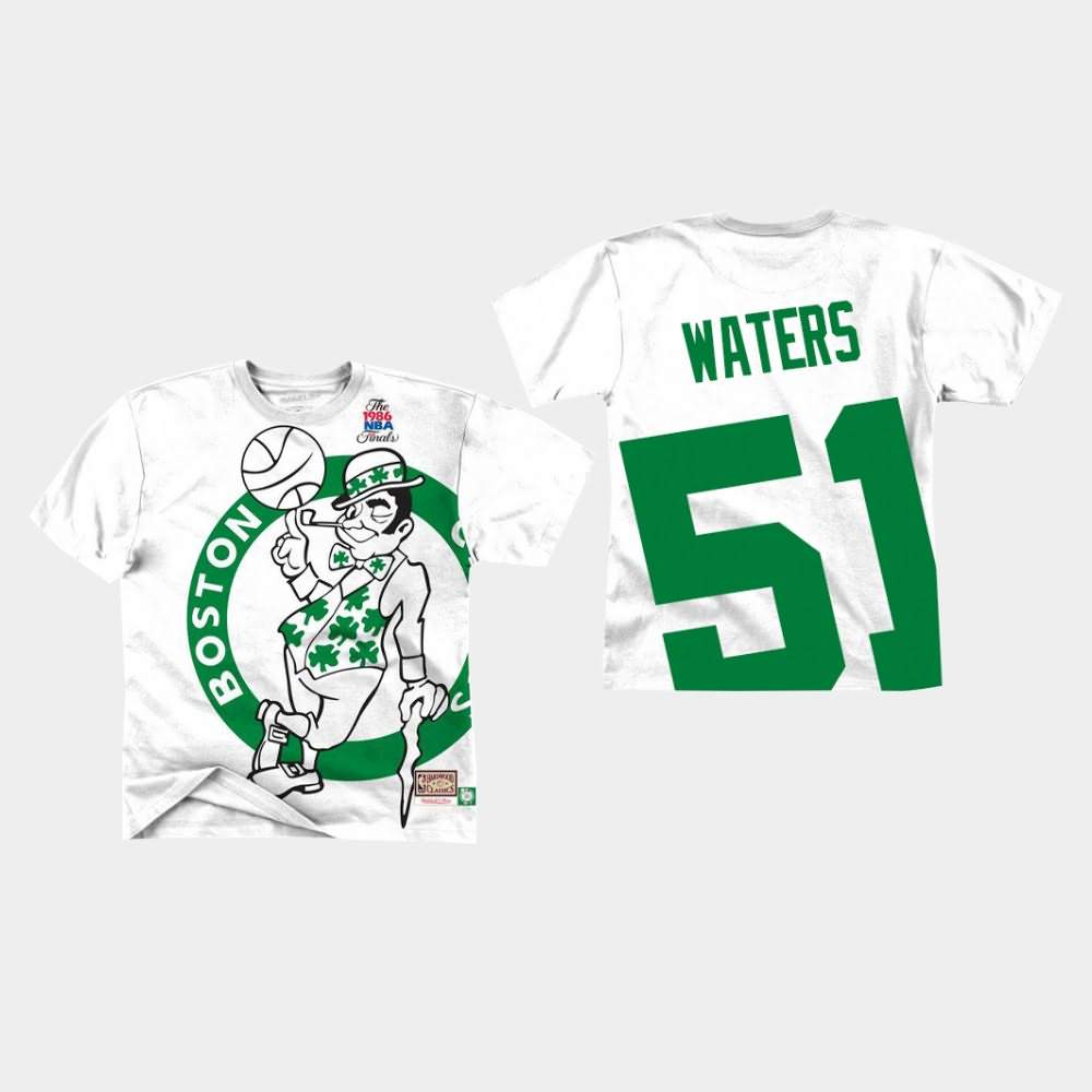 Men's Boston Celtics #51 Tremont Waters White Mitchell & Ness Big Face T-Shirt FFT21E5N