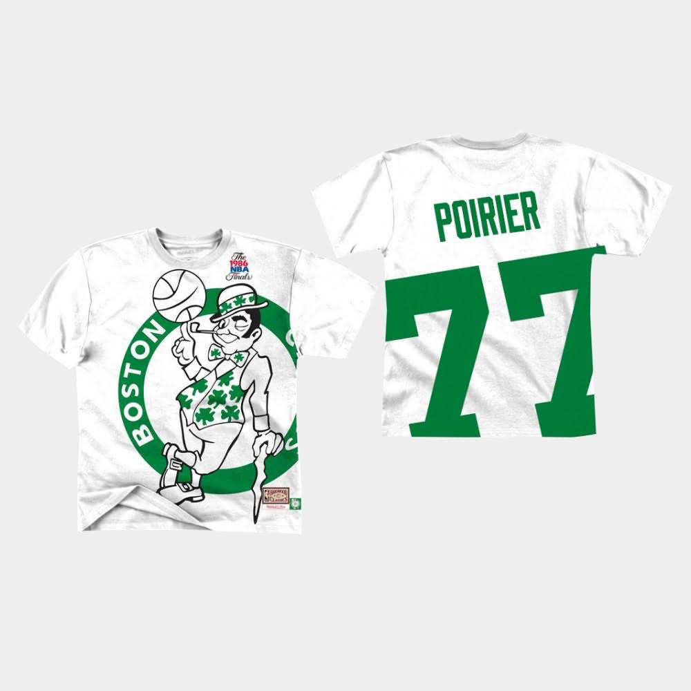 Men's Boston Celtics #77 Vincent Poirier White Mitchell & Ness Big Face T-Shirt BPC75E6A