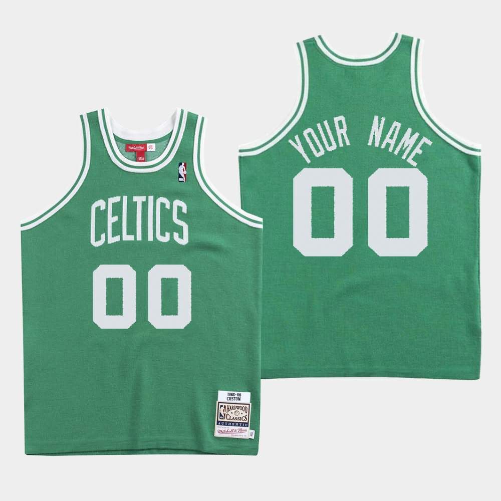 Men's Boston Celtics #00 Custom Green Knit Clot X Mitchell & Ness Jersey OGI73E0R