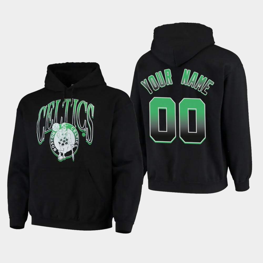 Men's Boston Celtics #00 Custom Black Hometown Pullover Junk Food Hoodie WUF65E3X