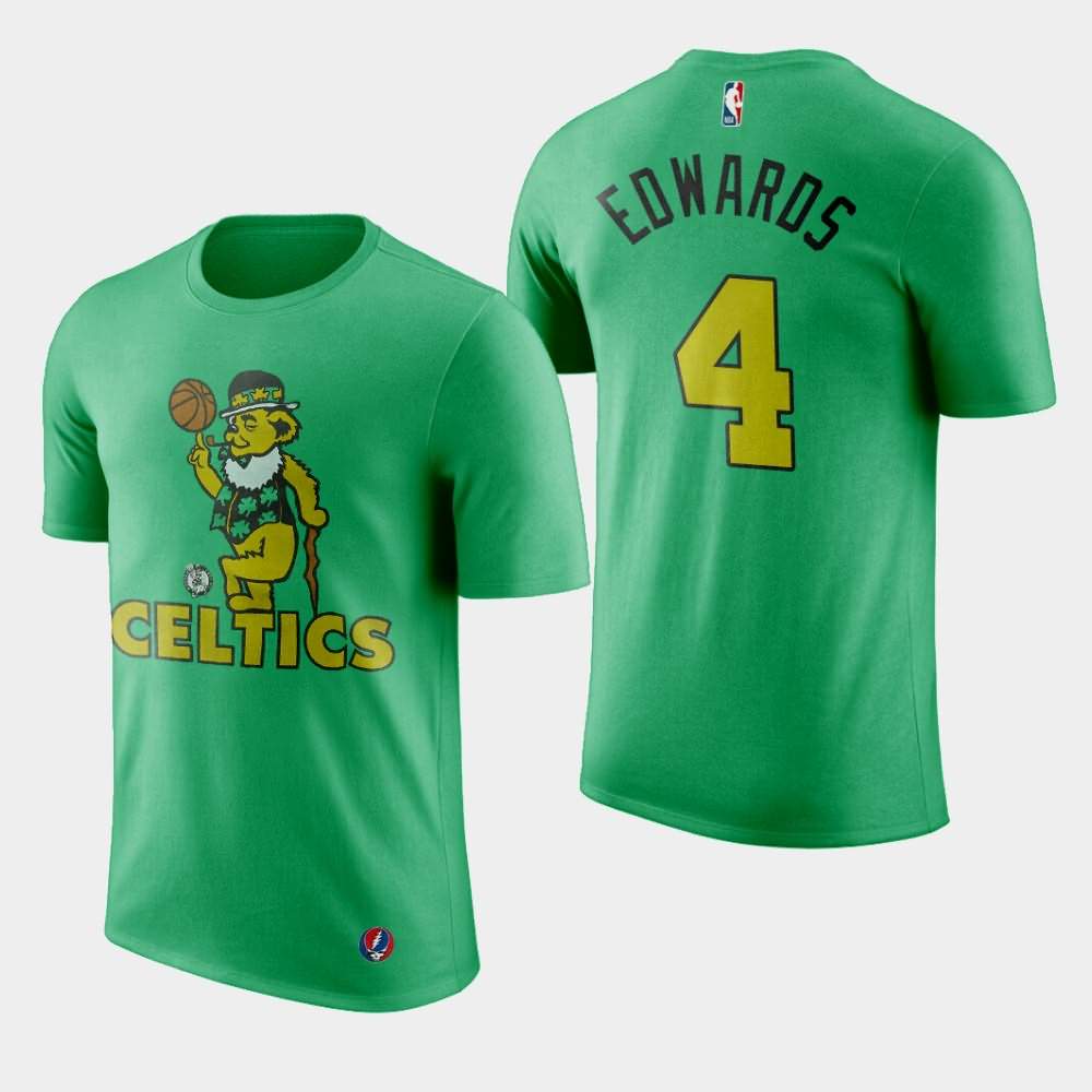 Men's Boston Celtics #4 Carsen Edwards Green Dead NBA X Grateful Dead X Celtics T-Shirt CFJ82E7L