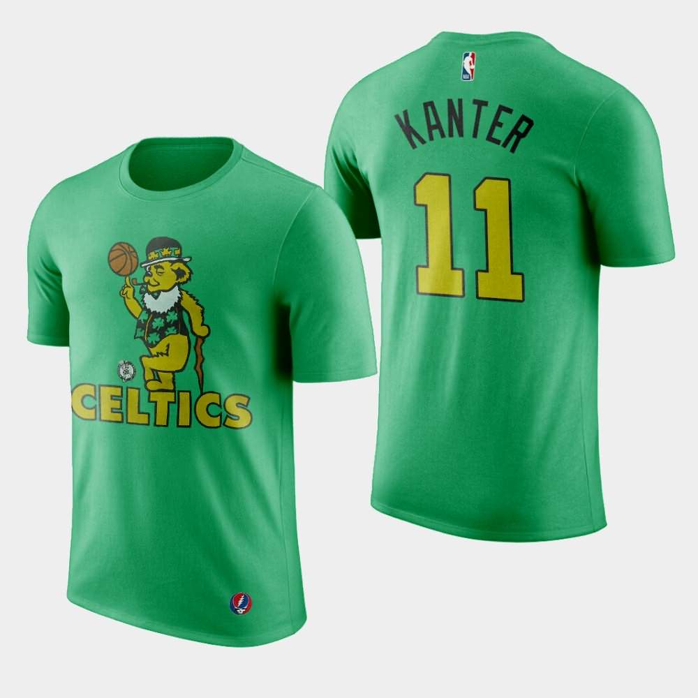 Men's Boston Celtics #11 Enes Kanter Green Dead NBA X Grateful Dead X Celtics T-Shirt FLA21E5Y