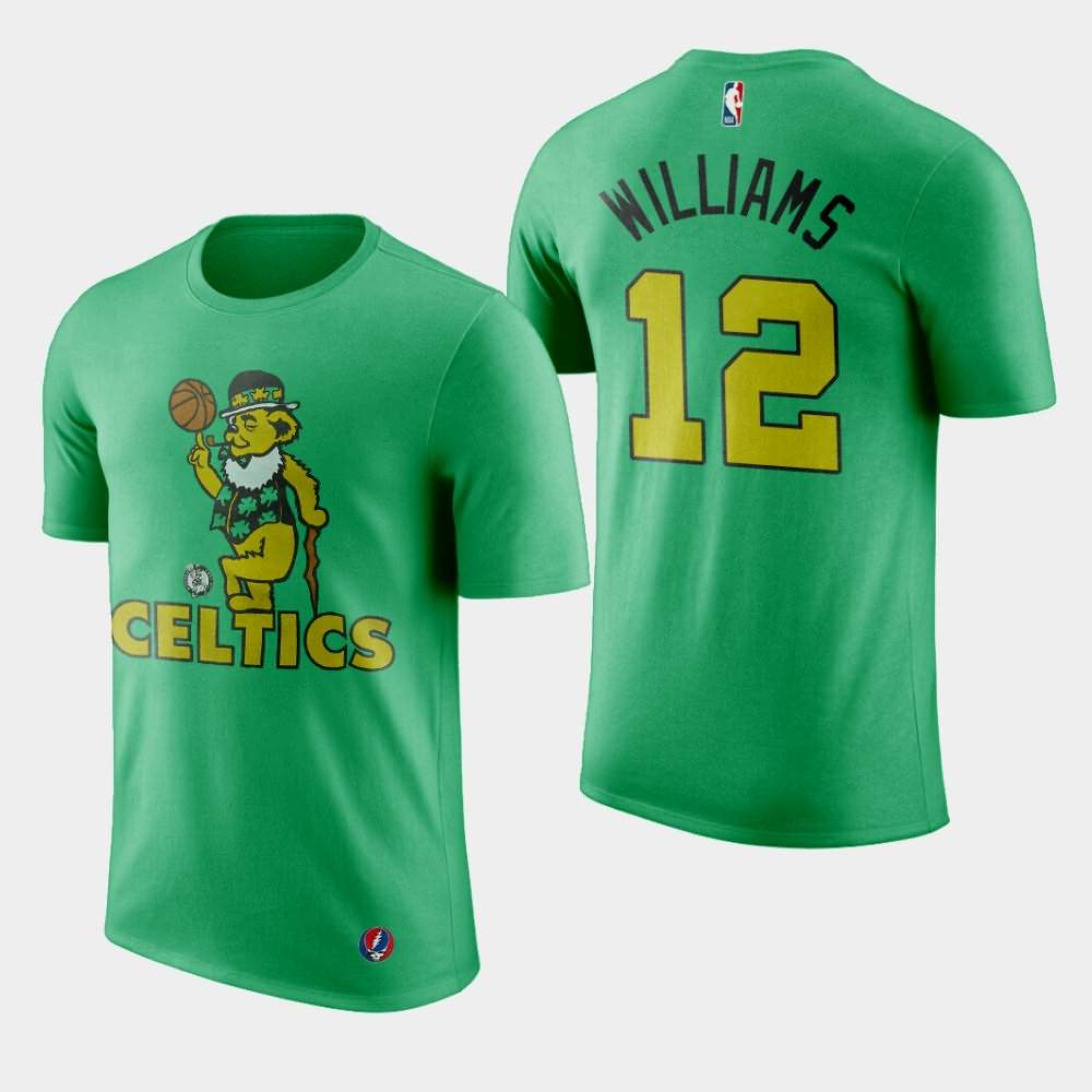 Men's Boston Celtics #12 Grant Williams Green Dead NBA X Grateful Dead X Celtics T-Shirt UFO30E8A