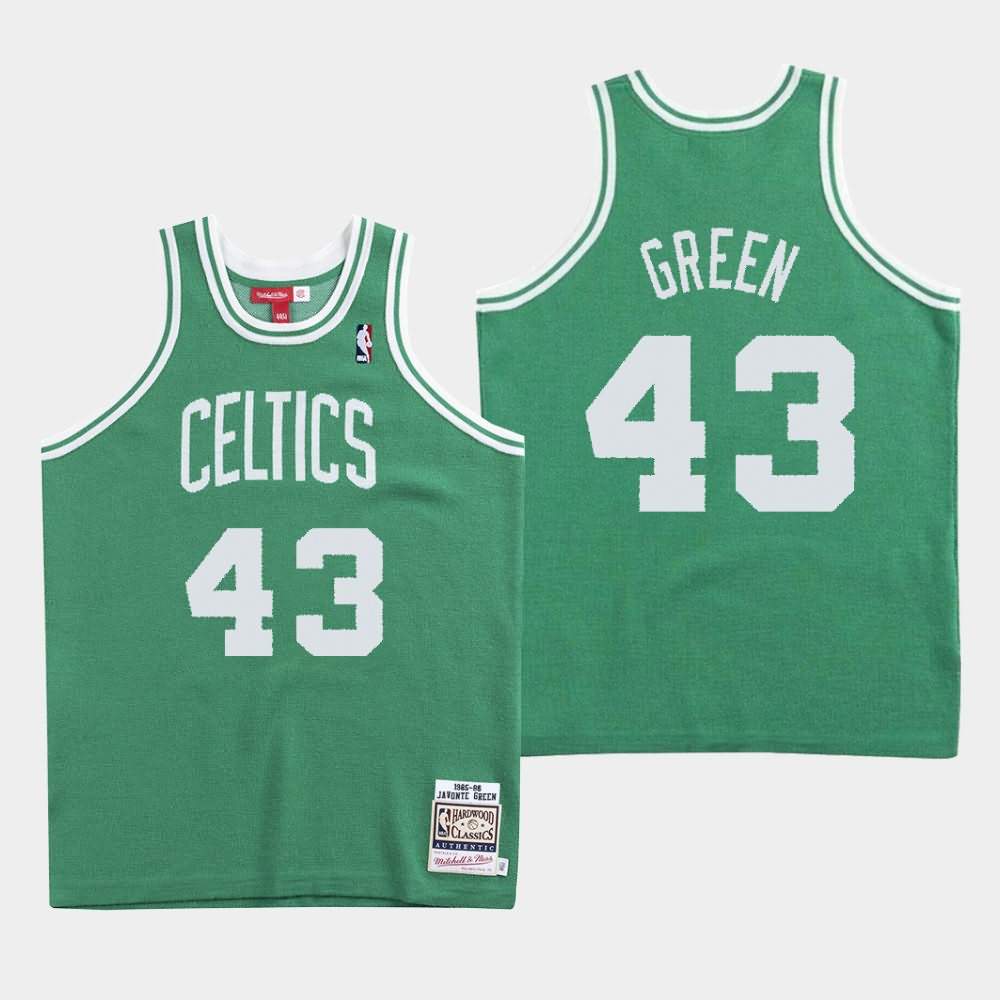 Men's Boston Celtics #43 Javonte Green Green Knit - Clot X Mitchell & Ness Jersey OOJ63E1W