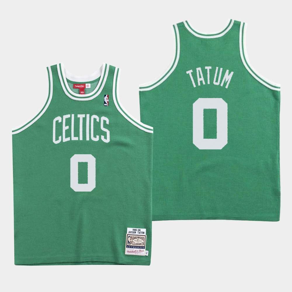 Men's Boston Celtics #0 Jayson Tatum Green Knit Clot X Mitchell & Ness Jersey SWT82E7U