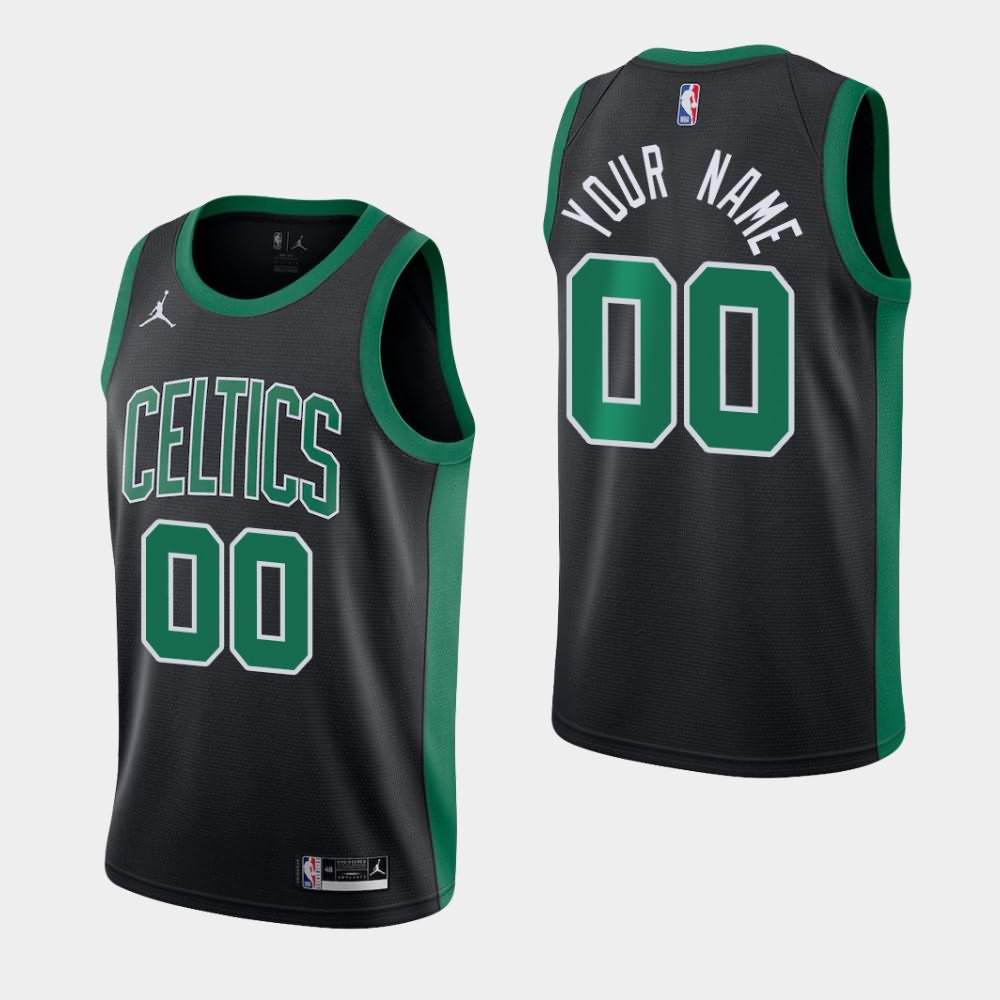 Men's Boston Celtics #00 Custom Black Jordan Brand 2020-21 Statement Jersey SUW18E7E