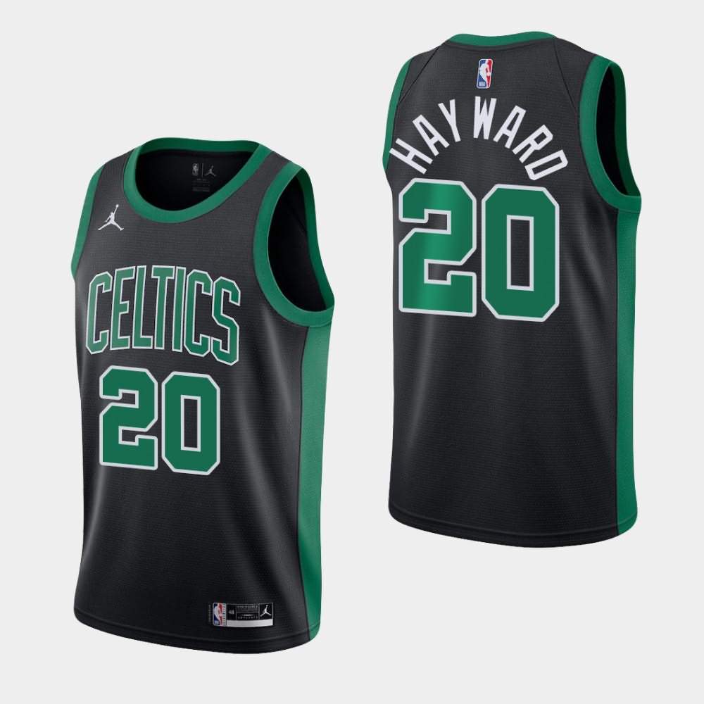Men's Boston Celtics #20 Gordon Hayward Black Jordan Brand 2020-21 Statement Jersey ZDY36E6B