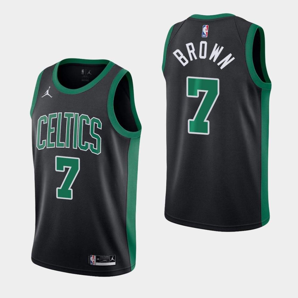 Men's Boston Celtics #7 Jaylen Brown Black Jordan Brand 2020-21 Statement Jersey KWP07E7I