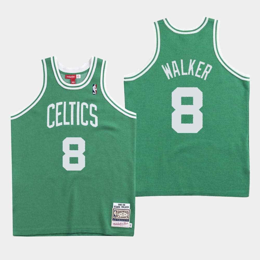 Men's Boston Celtics #8 Kemba Walker Green Knit Clot X Mitchell & Ness Jersey TUO24E0F