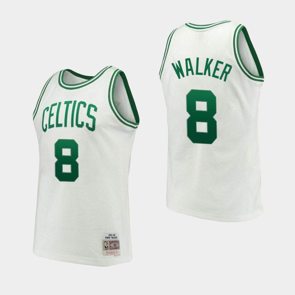 Men's Boston Celtics #8 Kemba Walker White 1985-86 Throwback Hardwood Classics Jersey SLN52E3R
