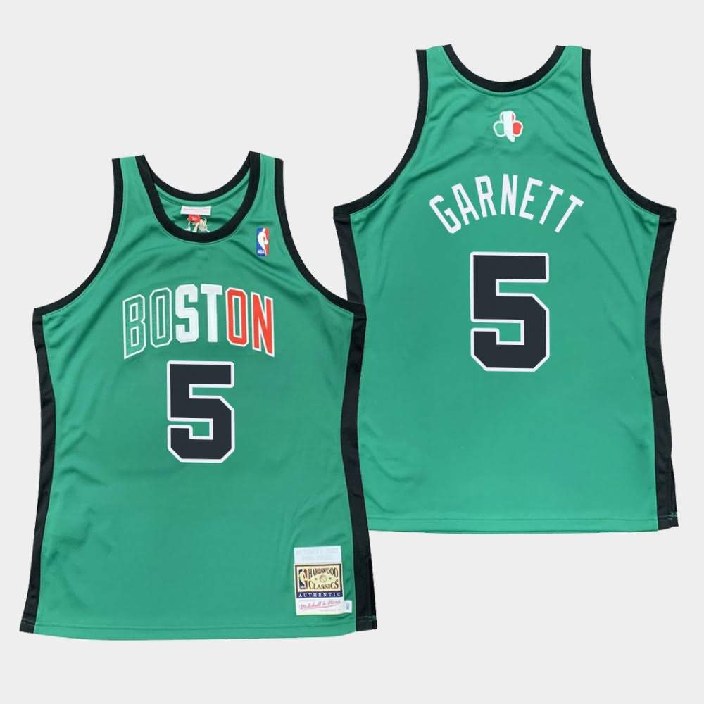 Men's Boston Celtics #5 Kevin Garnett Green 39295 Throwback Hardwood Classics Jersey QJA26E2X