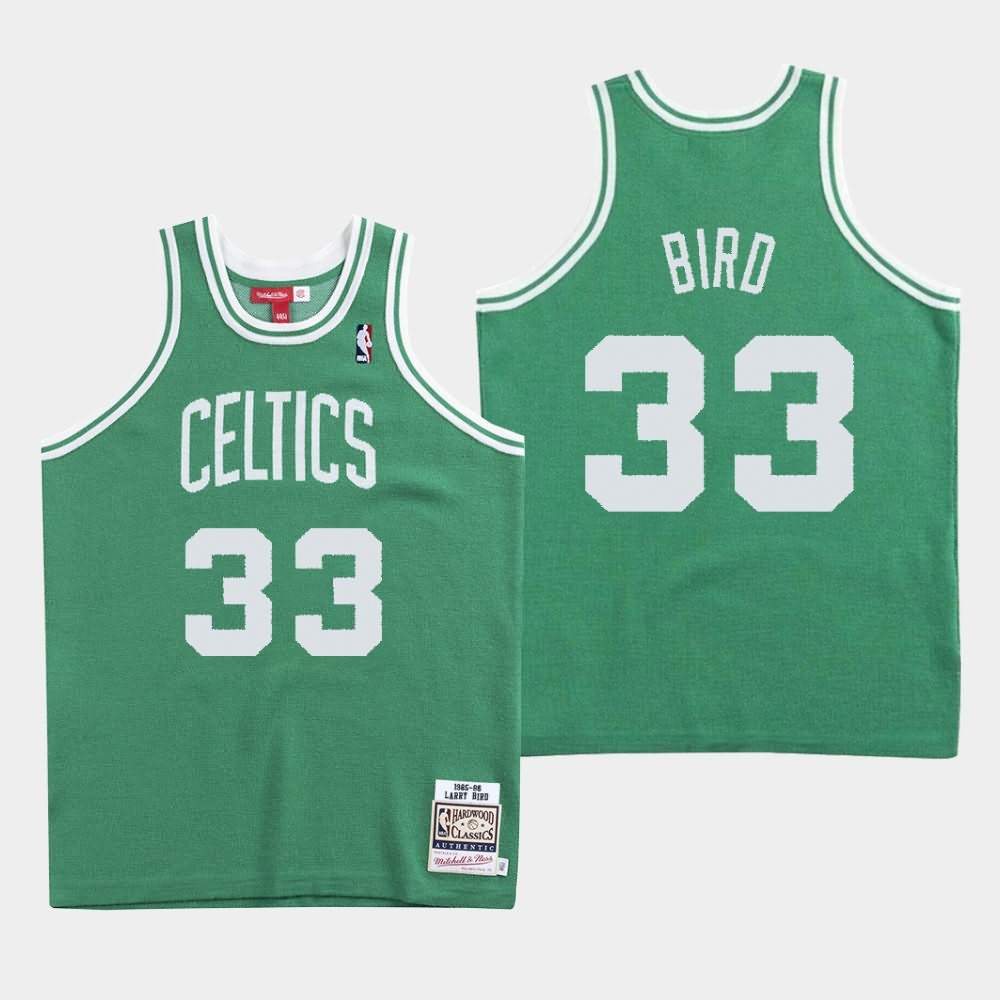 Men's Boston Celtics #33 Larry Bird Green Knit Clot X Mitchell & Ness Jersey WFE06E7D