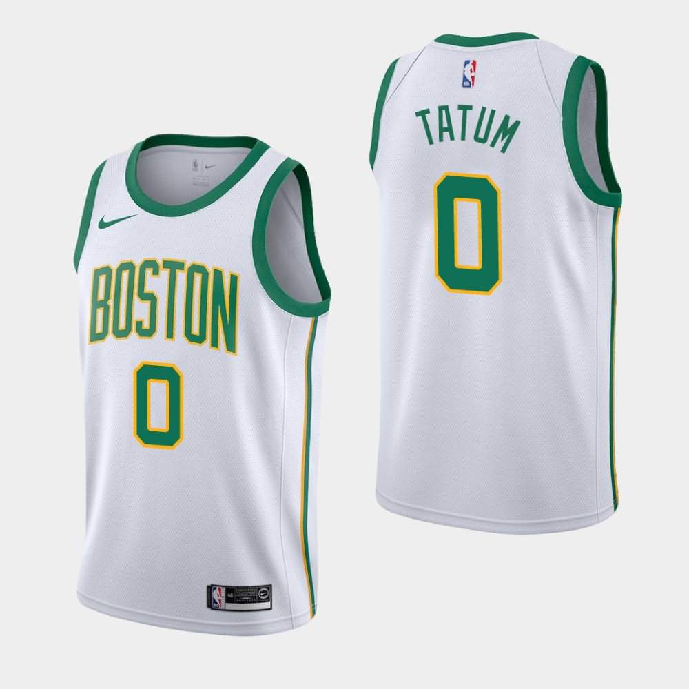 Men's Boston Celtics #0 Jayson Tatum White 2018-19 City Jersey KII62E3C