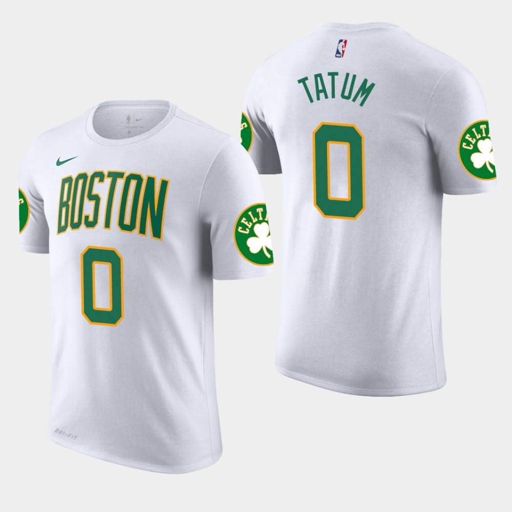 Men's Boston Celtics #0 Jayson Tatum White Edition City T-Shirt CPF87E3I