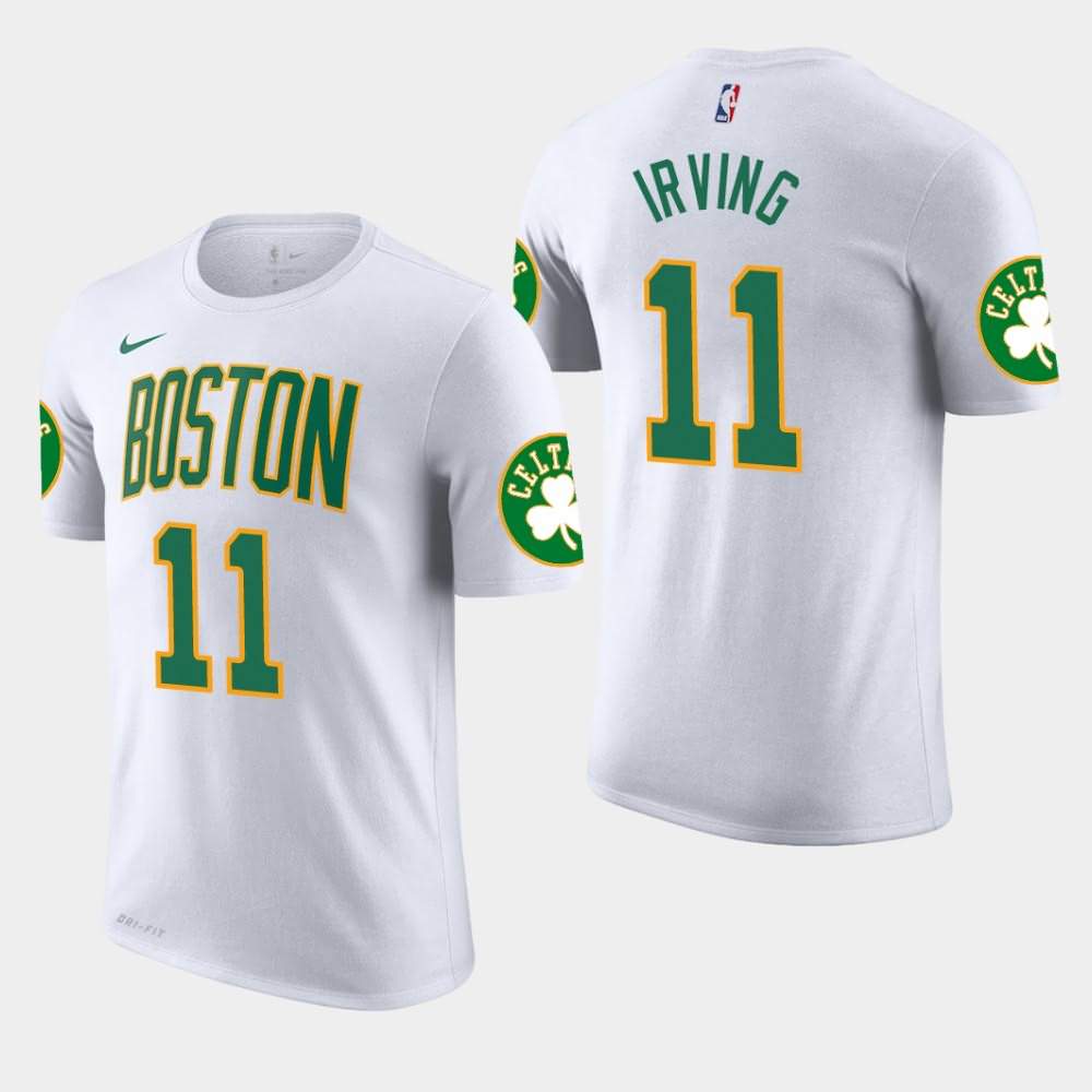 Men's Boston Celtics #11 Kyrie Irving White Edition City T-Shirt BWZ36E3R